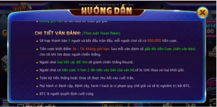 Khi tham gia chơi cần nắm rõ được luật của trò chơi tại cổng game Rikvip