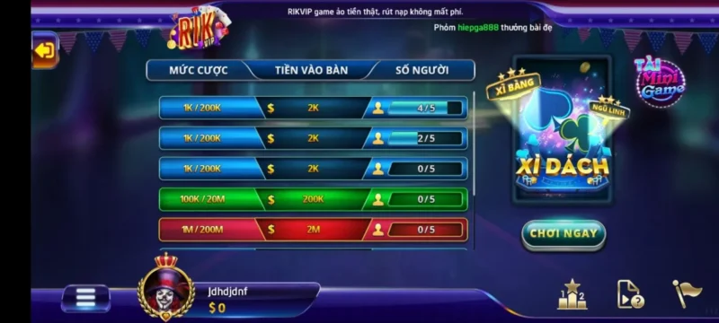 Người chơi có thể quy đổi từ tiền thật thành tiền ảo tại cổng game Rik vip