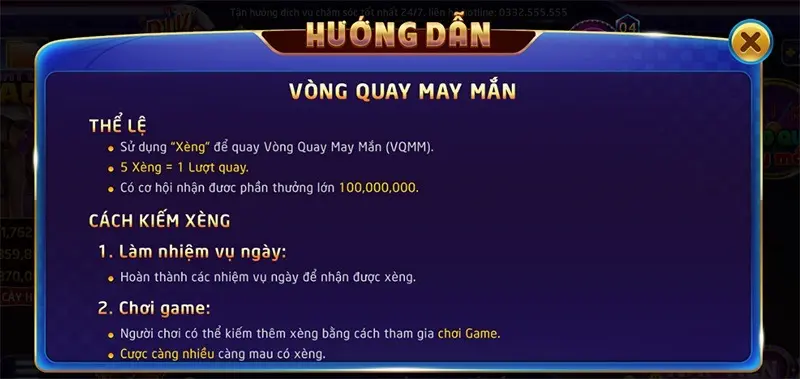 Thông tin về game vòng quay may mắn tại cổng game Rikvip