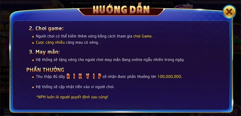 Luật chơi vòng quay may mắn tại cổng game Rikvip