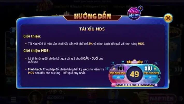 Thông tin về tài xỉu MD5 tại cổng game Rikvip