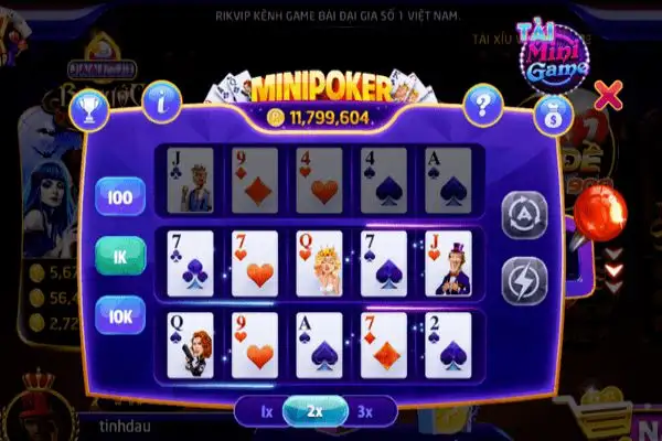 Mẹo chơi mini poker tại cổng game Rikvip