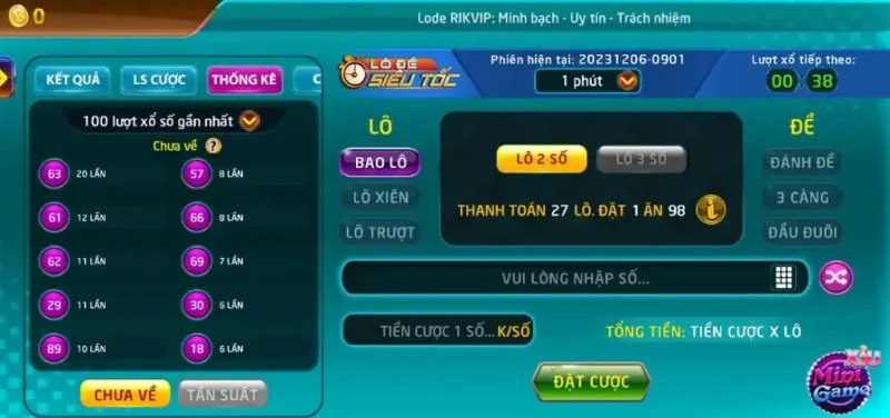 Game lô đề tại cổng game Rik vip