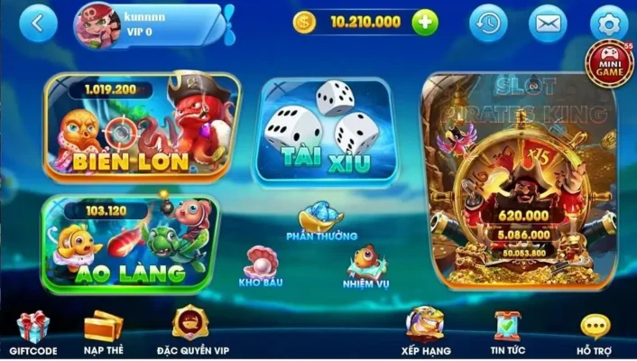 Vua Cướp Biển tại Rikvip có nhiều phòng chơi cho game thủ lựa chọn 